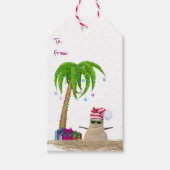 Kerstpalmboom met Sandman Cadeaulabel (Voorkant)