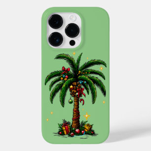 Kerstpalmboom, strand Aloha Kerstmis Case-Mate iPhone 14 Pro Hoesje