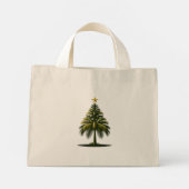 Kerstpalmboom, strand Aloha Kerstmis Mini Tote Bag (Achterkant)