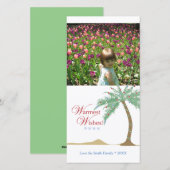 Kerstpalmboom strand verticale fotokaart feestdagenkaart (Voorkant / Achterkant)