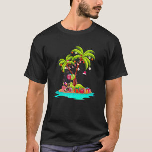 Kerstpalmboom Tropische kerstkokosnoot in overeens T-shirt