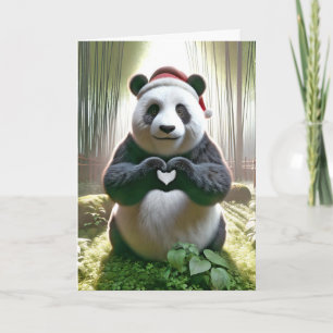 Kerstpanda Beer met hart Kaart