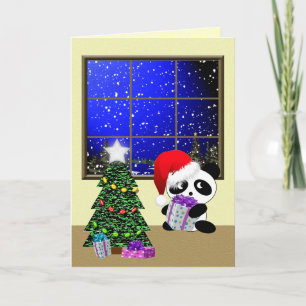 Kerstpanda Feestdagen Kaart
