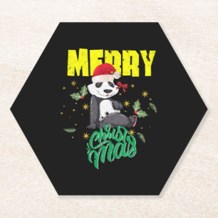 Kerstpanda Kartonnen Onderzetters
