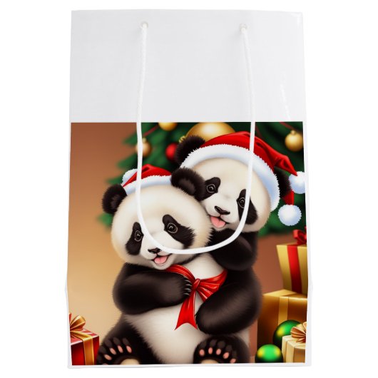 kerstpanda medium cadeauzakje (Achterkant)