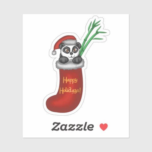 Kerstpanda Sticker (Vel)