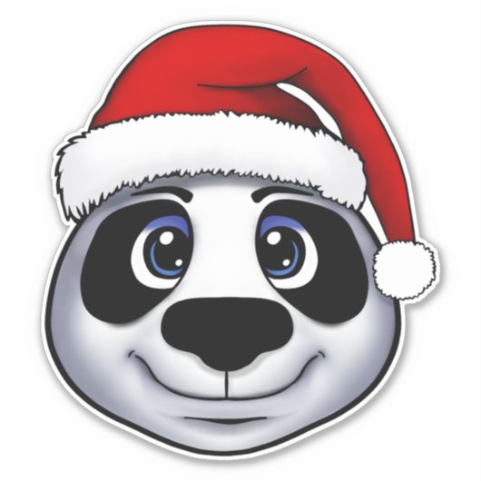 Kerstpanda Sticker (Voorkant)