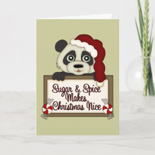 kerstpanda-suiker en specerijkaart feestdagen kaart