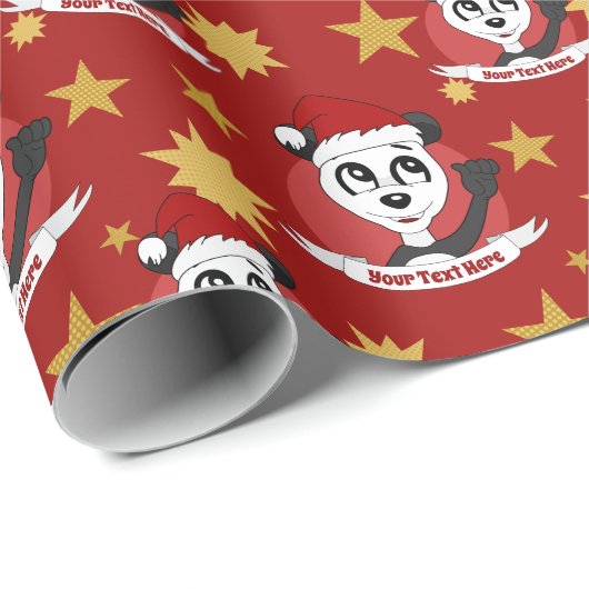 Kerstpandaverpakkingspapier voor cartoon cadeaupapier (Rol Hoek)