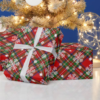 kerstpannen met snowflakes en sterren cadeaupapier