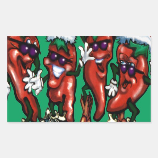 kerstpannen rechthoekige sticker (Voorkant)