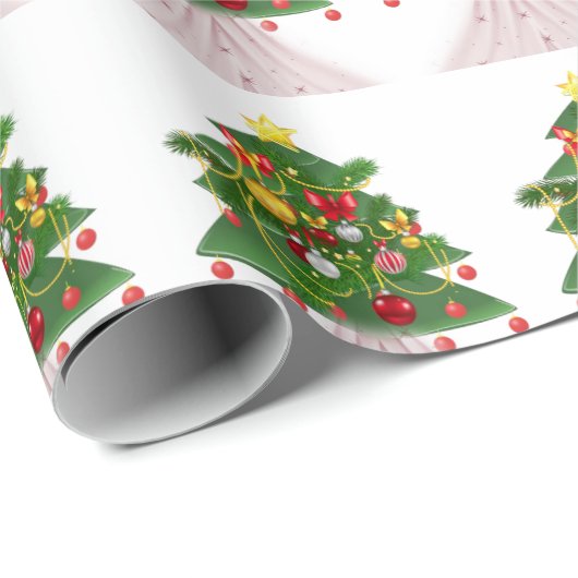 kerstpapier - Boom Cadeaupapier (Rol Hoek)