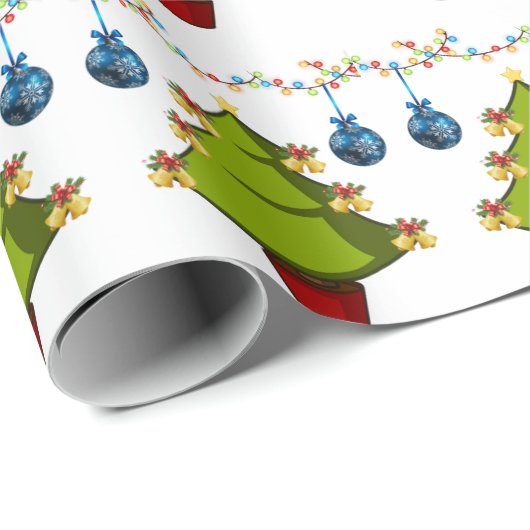 kerstpapier - Boom Cadeaupapier (Rol Hoek)