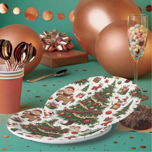 kerstpapier - borden papieren bordje (Multi)