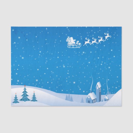 Kerstpapier/kerstman/kerstman/slee Tissuepapier (Voorkant)