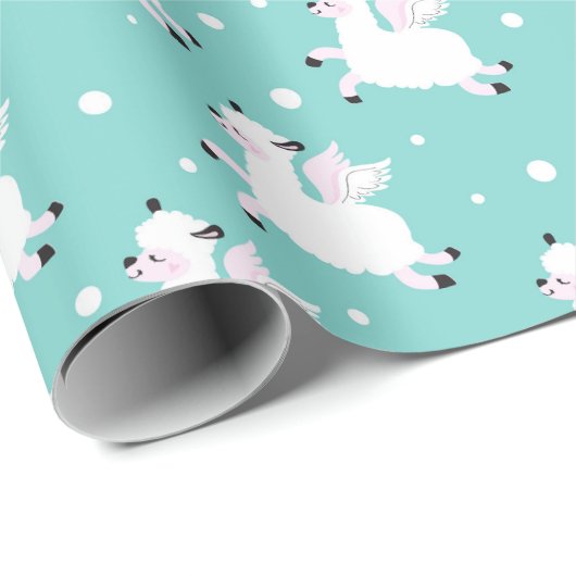 Kerstpapier, Llama Angels Cadeaupapier (Rol Hoek)