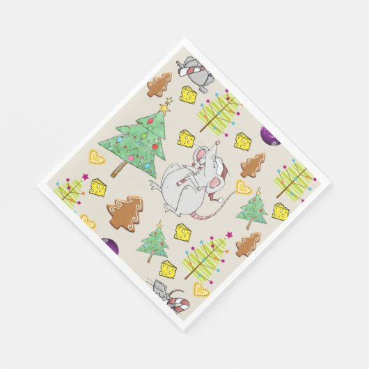 kerstpapier luiers, muizenkaas servet (Hoek)