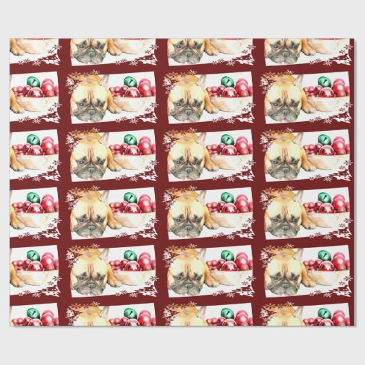 kerstpapier met bulledog cadeaupapier (Vlak)