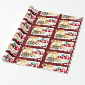 kerstpapier met bulledog cadeaupapier (Uitgerold)