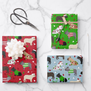 kerstpapier met bulletsjerpannen inpakpapier vel