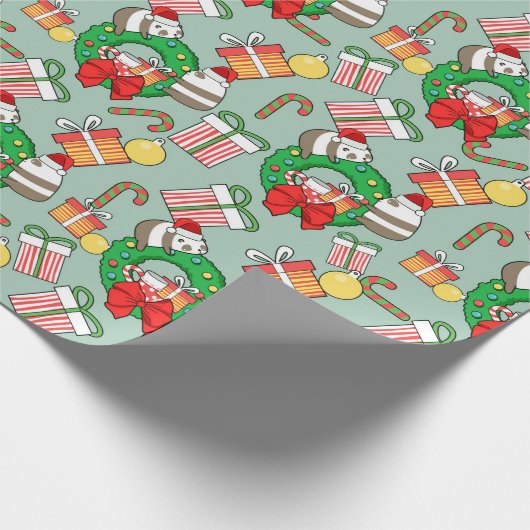 kerstpapier met draaiend pantserpatroon cadeaupapier (Hoek)