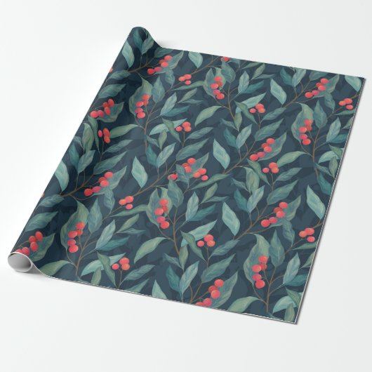 kerstpapier met Floral Cadeaupapier (Uitgerold)