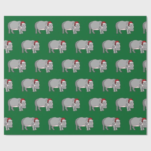 kerstpapier met hippopotamus-overvulling cadeaupapier (Vlak)