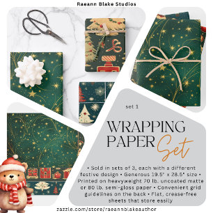 kerstpapier met onmiddellijke verpakking Reeks 3 v Inpakpapier Vel