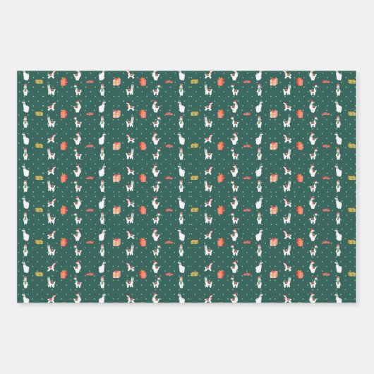 kerstpapier met overvulling (3) 19 x 29 inch inpakpapier vel (Voorkant 3)