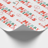  kerstpapier met Retro Groovy-kerstinslag Cadeaupapier (Hoek)