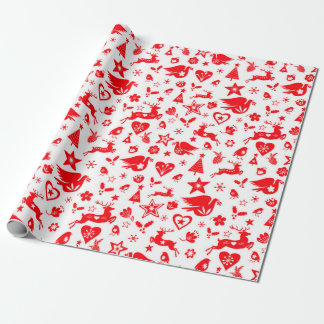 kerstpapier met rode rendierschandi cadeaupapier