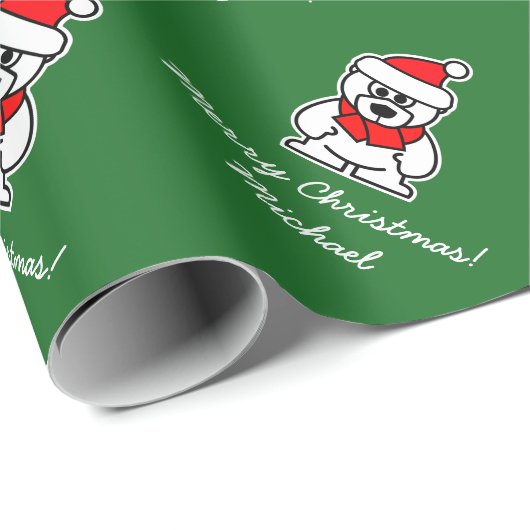 kerstpapier met schattig kerstkerstcadeautje beer cadeaupapier (Rol Hoek)