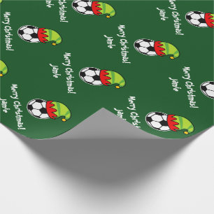 kerstpapier met voetbal voor kinderen cadeaupapier