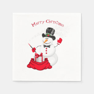 Kerstpapier Napkins-Snowman Servet