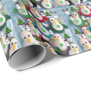 kerstpapier pinguïn cadeaupapier