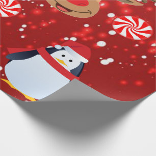 kerstpapier pinguïn cadeaupapier