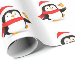 kerstpapier pinguïn cadeaupapier