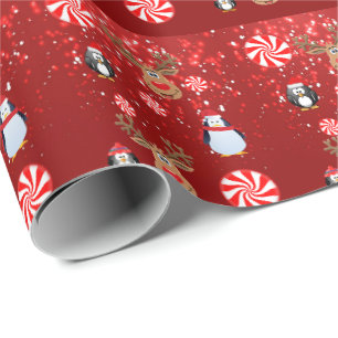 kerstpapier pinguïn cadeaupapier
