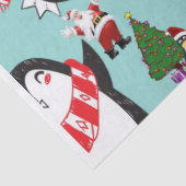 kerstpapier, pinguïn tissuepapier (Detail)
