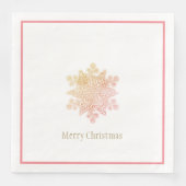Kerstpapier Roze en Goldens Snowflake Servet (Voorkant)