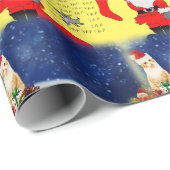 kerstpapier Santa Kitten Cadeaupapier (Rol Hoek)