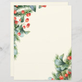 kerstpapier, schrijfpapier (Voorkant / Achterkant)