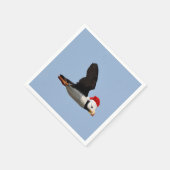 kerstpapier servet van puffin (Hoek)