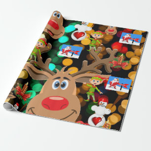 kerstpapier Snowman Cadeaupapier