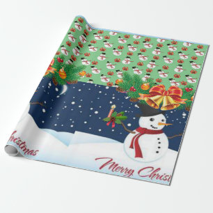 kerstpapier Snowman Cadeaupapier