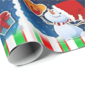 kerstpapier Snowman Elf Cadeaupapier (Rol Hoek)