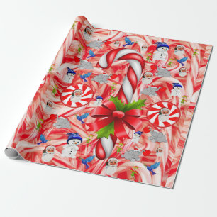 kerstpapier Snowman Peppermint Cadeaupapier