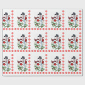 kerstpapier Snowman Peppermint Cadeaupapier (Vlak)