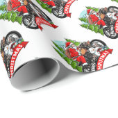 kerstpapier voor bikers cadeaupapier (Rol Hoek)