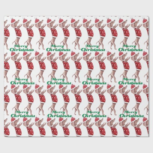 kerstpapier voor dachshund cadeaupapier (Vlak)